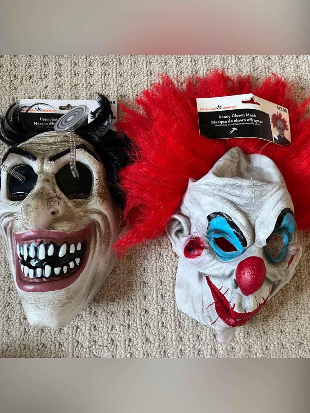 Celebrate Kids Red & White Scary Clown Halloween Mask - Creepy Costume Accessory